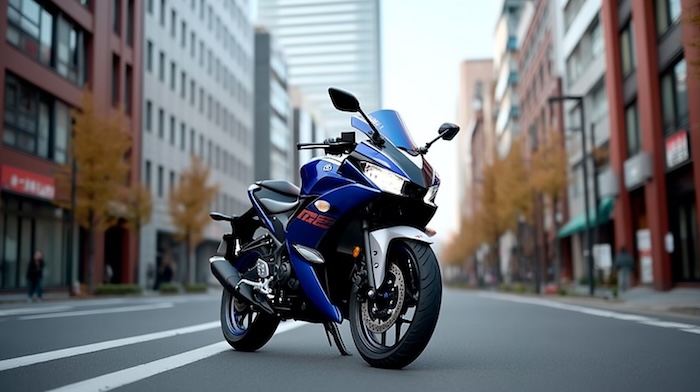 街中に停車しているYZF-R25