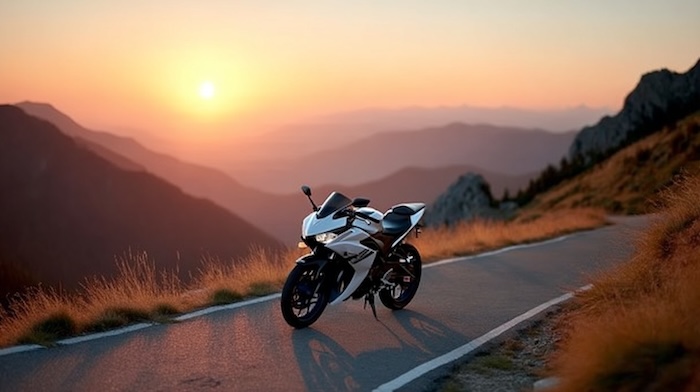 山道のYZF-R25