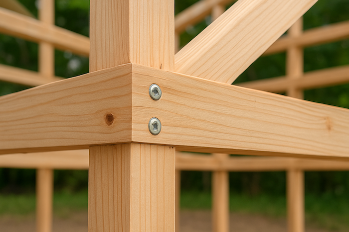 フレームの制作・断熱材を施工する