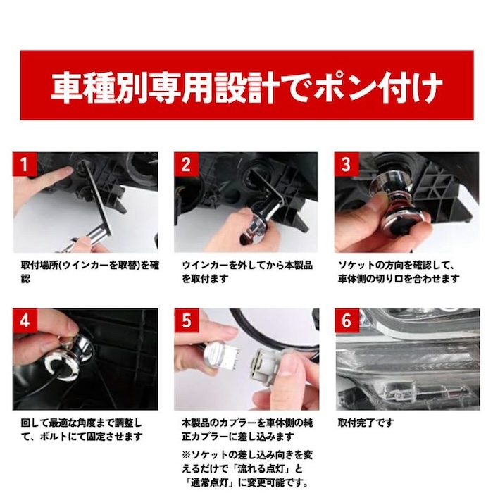 HID屋のシーケンシャルウインカーの取付方法