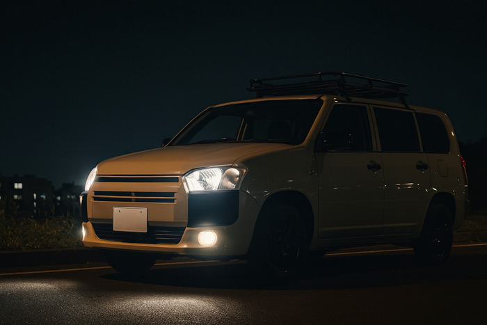 夜間のプロボックス