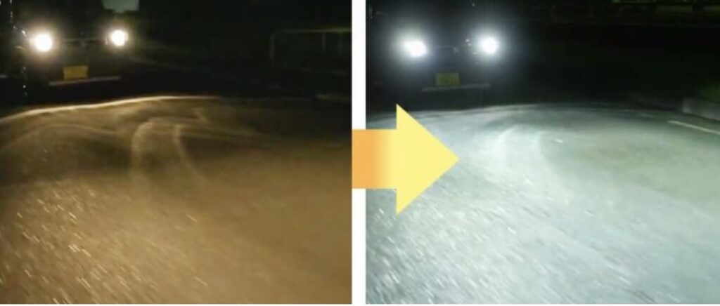 ヘッドライトの明るさ比較（ハロゲン→LED）_HID屋