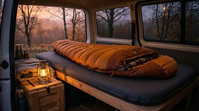 キャンプ用寝具（インフレーターマット・シュラフ）