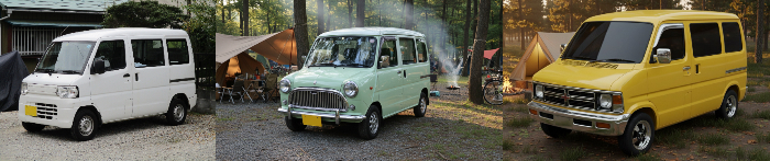 変更したフロントフェイスの比較（軽バン）