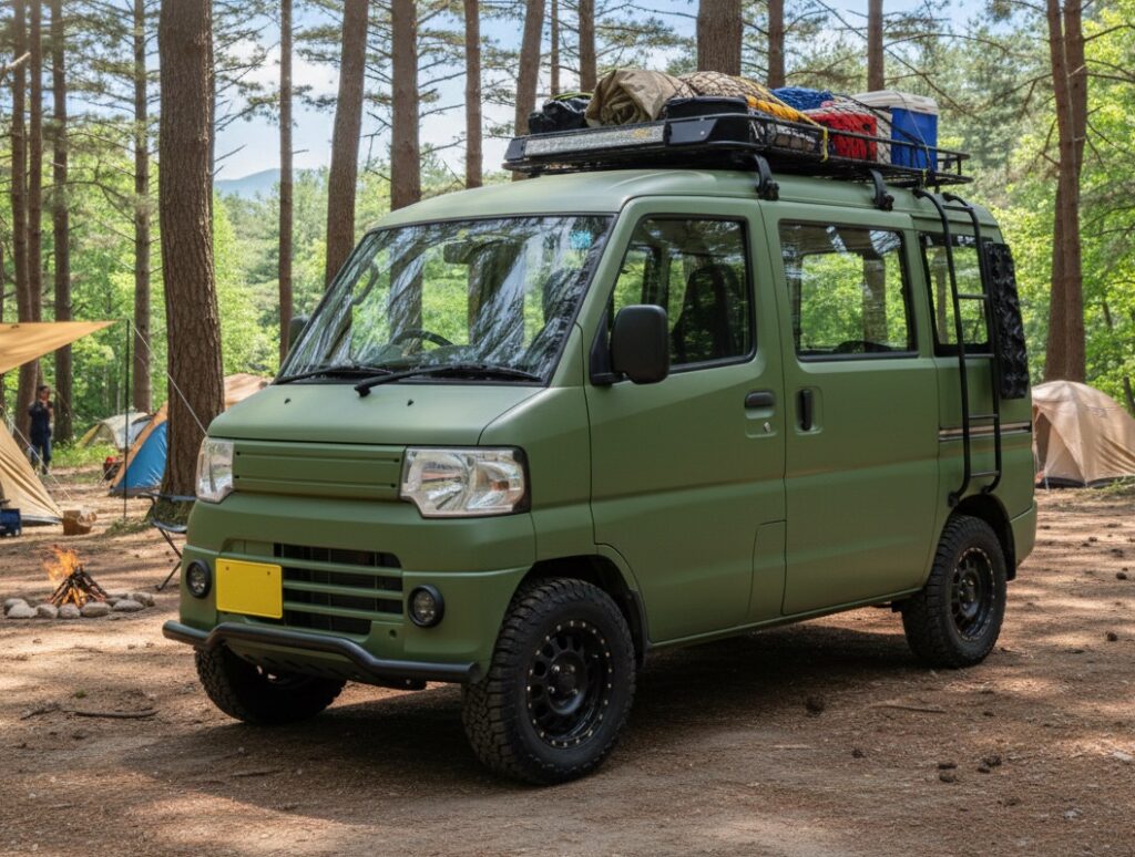 アウトドア仕様にカスタムした軽バン（イメージ）