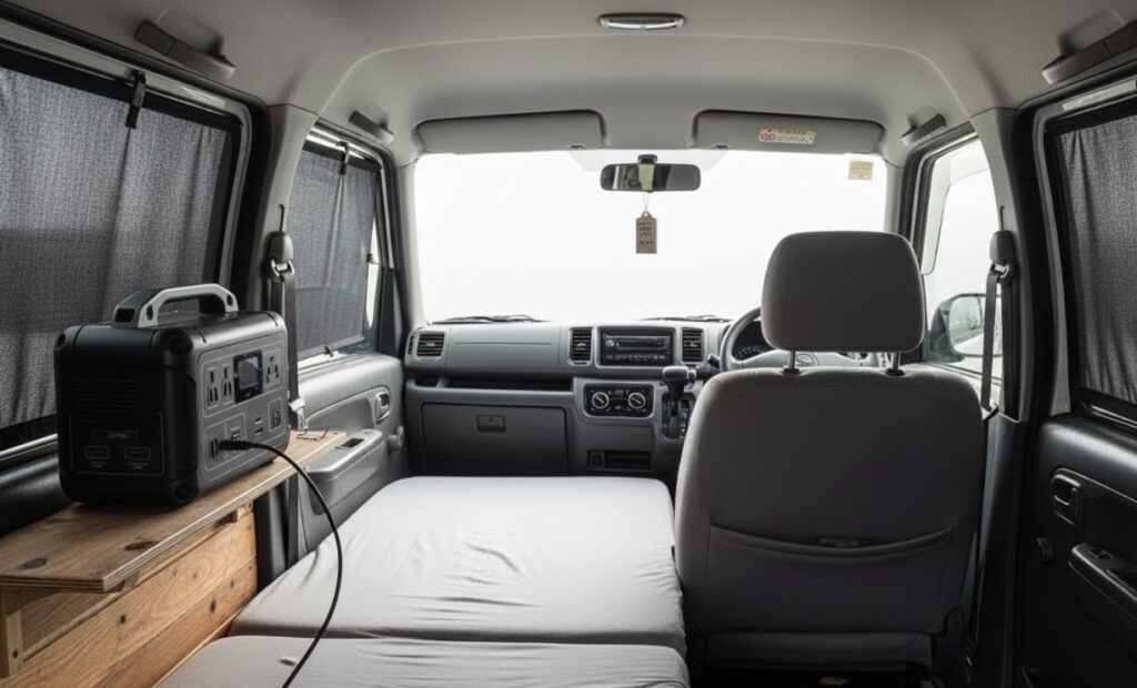 車中泊仕様にカスタムした車内（イメージ）
