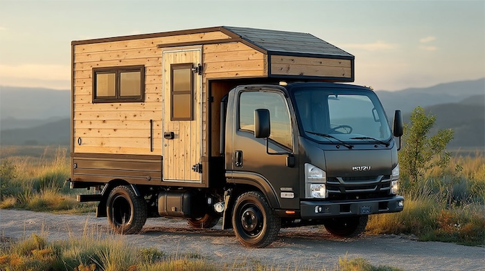 自作した2tトラックのキャンピングカー