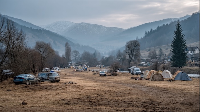 冬のオートキャンプ場