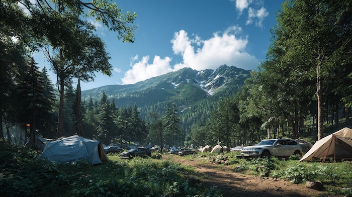 夏のオートキャンプ場