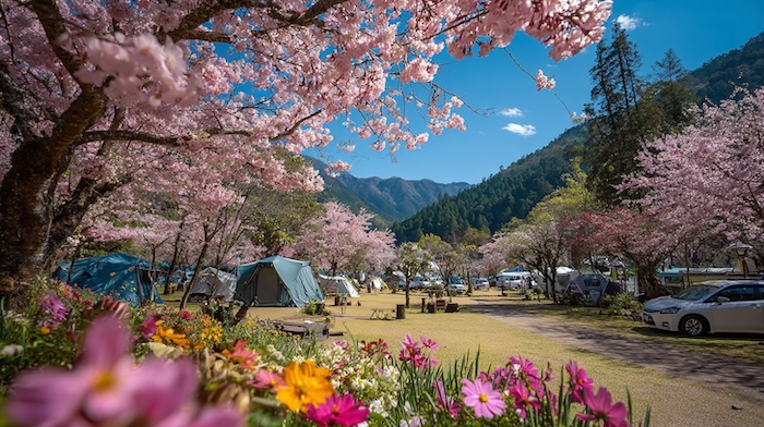 春のオートキャンプ場