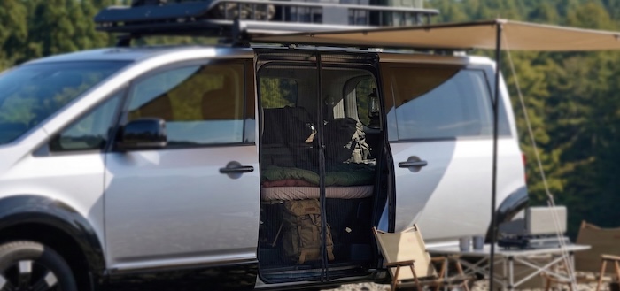 防虫ネットを装着したデリカD:5