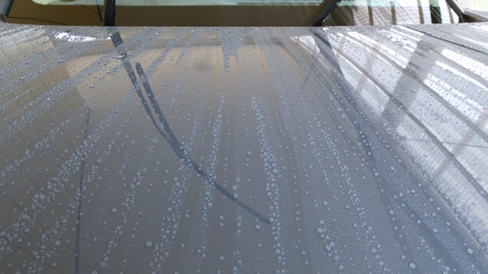 コーティングしたボディの水弾き