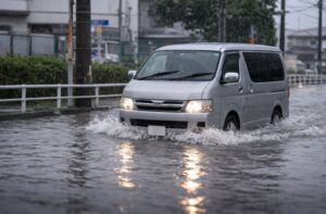 道路が冠水！どこまでなら車は大丈夫？走行出来る水位と対処法を解説