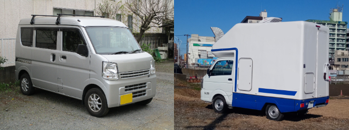 軽バンコン(左)と軽キャブコン(右)のイメージ