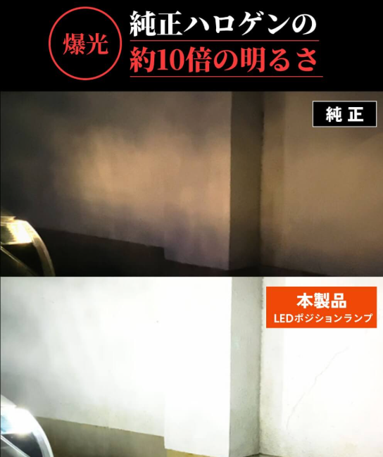 LEDポジション・ナンバー灯 T10 純正の10倍の明るさ
