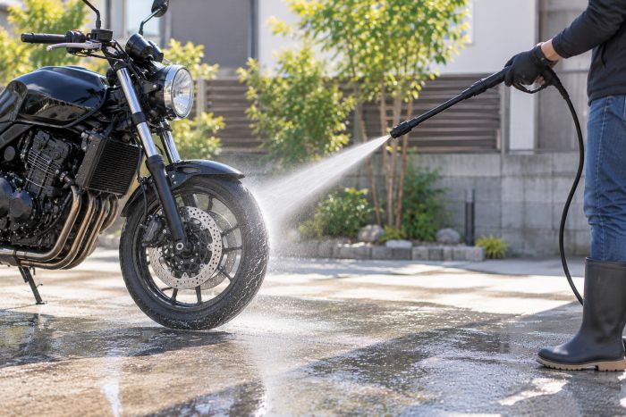 バイクに高圧洗浄機を使う際の注意点
